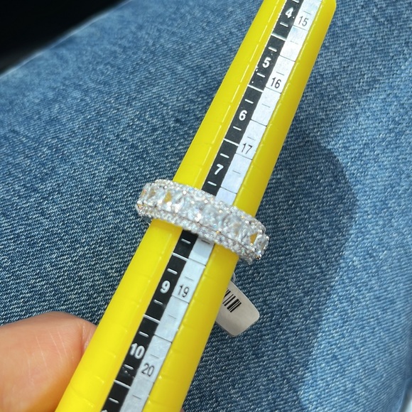 8mm Sterling silver Rhodium plated Eternity Wedding Band sizes 6 7 8 9 10 - Picture 13 of 13